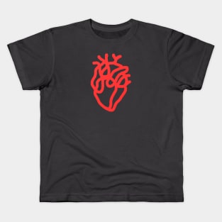 Red heart line art Kids T-Shirt